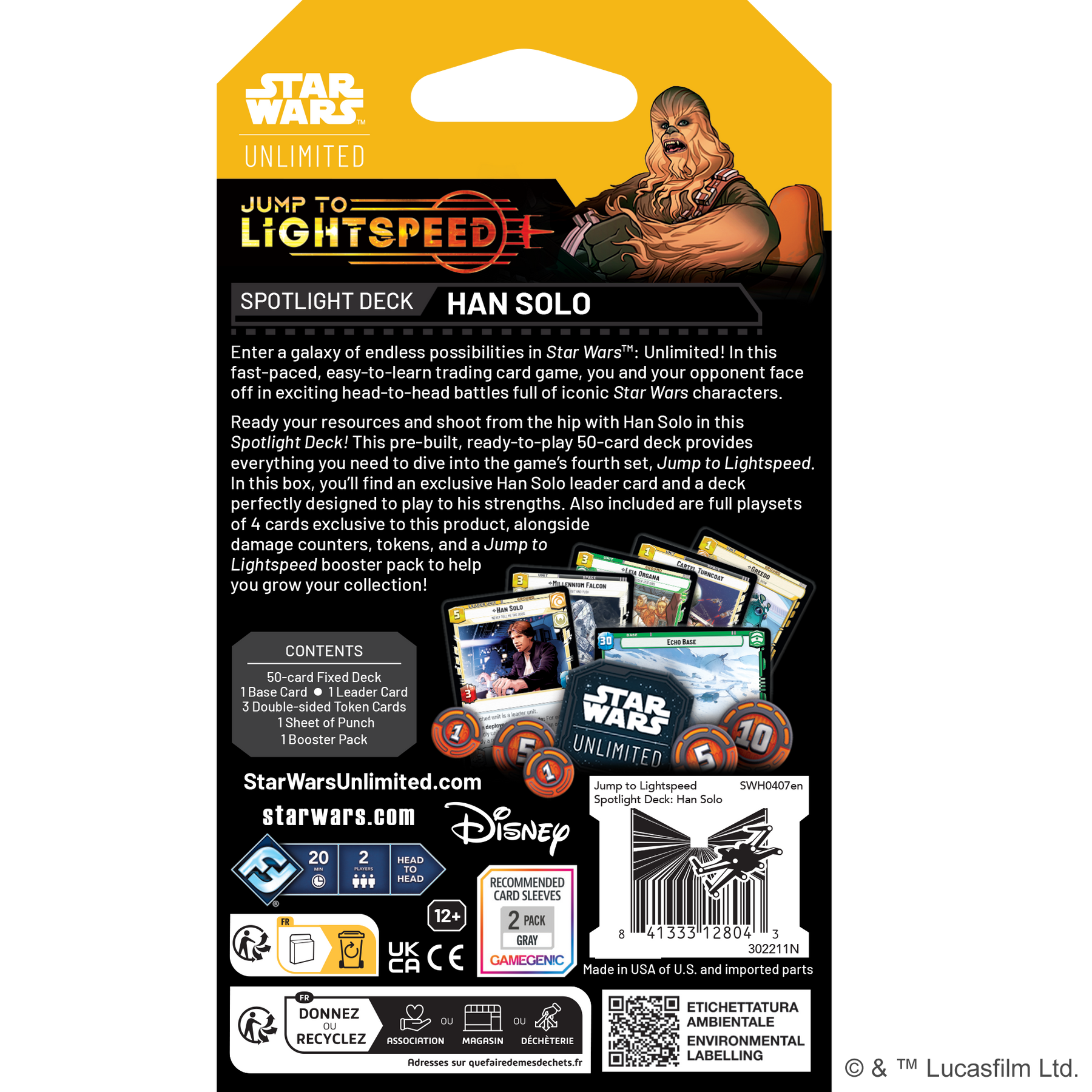 Star Wars: Unlimited - Jump to Lightspeed Spotlight Deck (Han Solo)