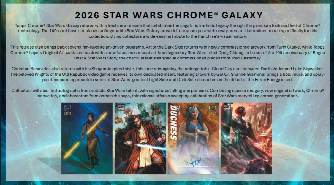 2026 Topps Chrome Star Wars Galaxy Hobby Box