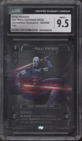 Asajj Ventress Star Wars Unlimited Convention Exclusive Foil #005 CGC 9.5